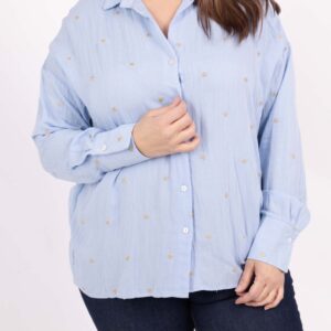 BLUSA MARGARITAS AZUL
