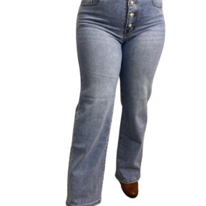 DENIM RECTO BOTONES PLATEADOS