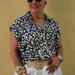 Blusa estampado marino