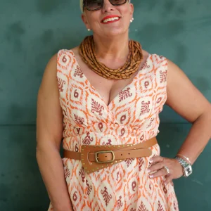 Vestido Ikat Naranja