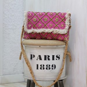 Minibolso en rosa metalizado
