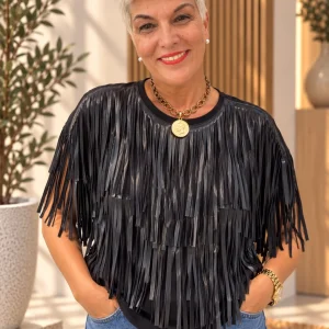 camiseta-flecos-polipiel-look